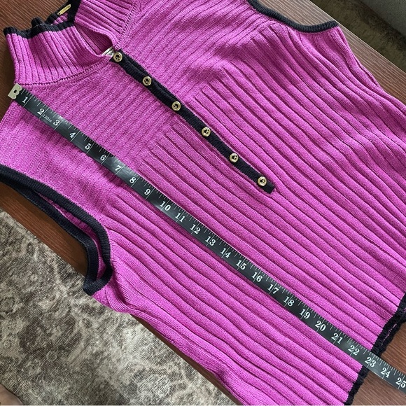 St. John Sport Preppy Tenniscore Ribbed Knit Wool Blend Polo - Picture 9 of 11